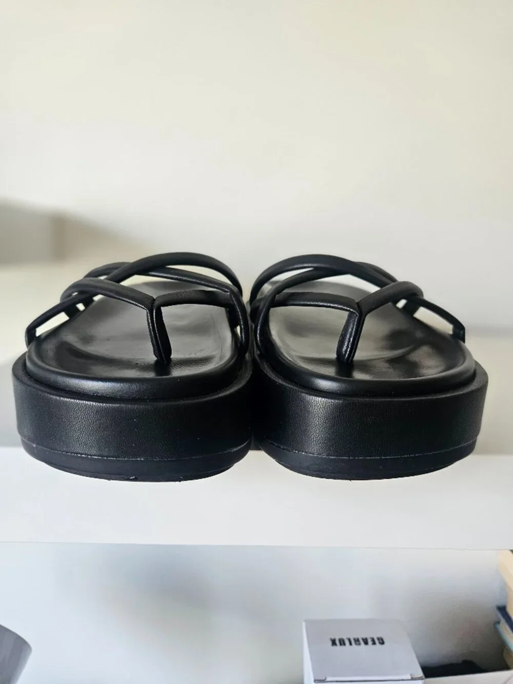 Madden Girl Fowler Black Platform Slide Sandals, Size 8